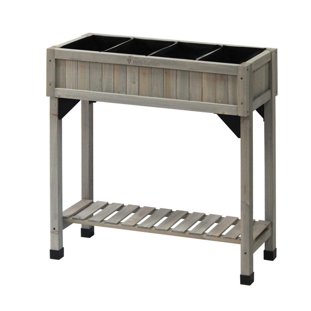 Herb Planter 4 Pockets [Grey Wash]